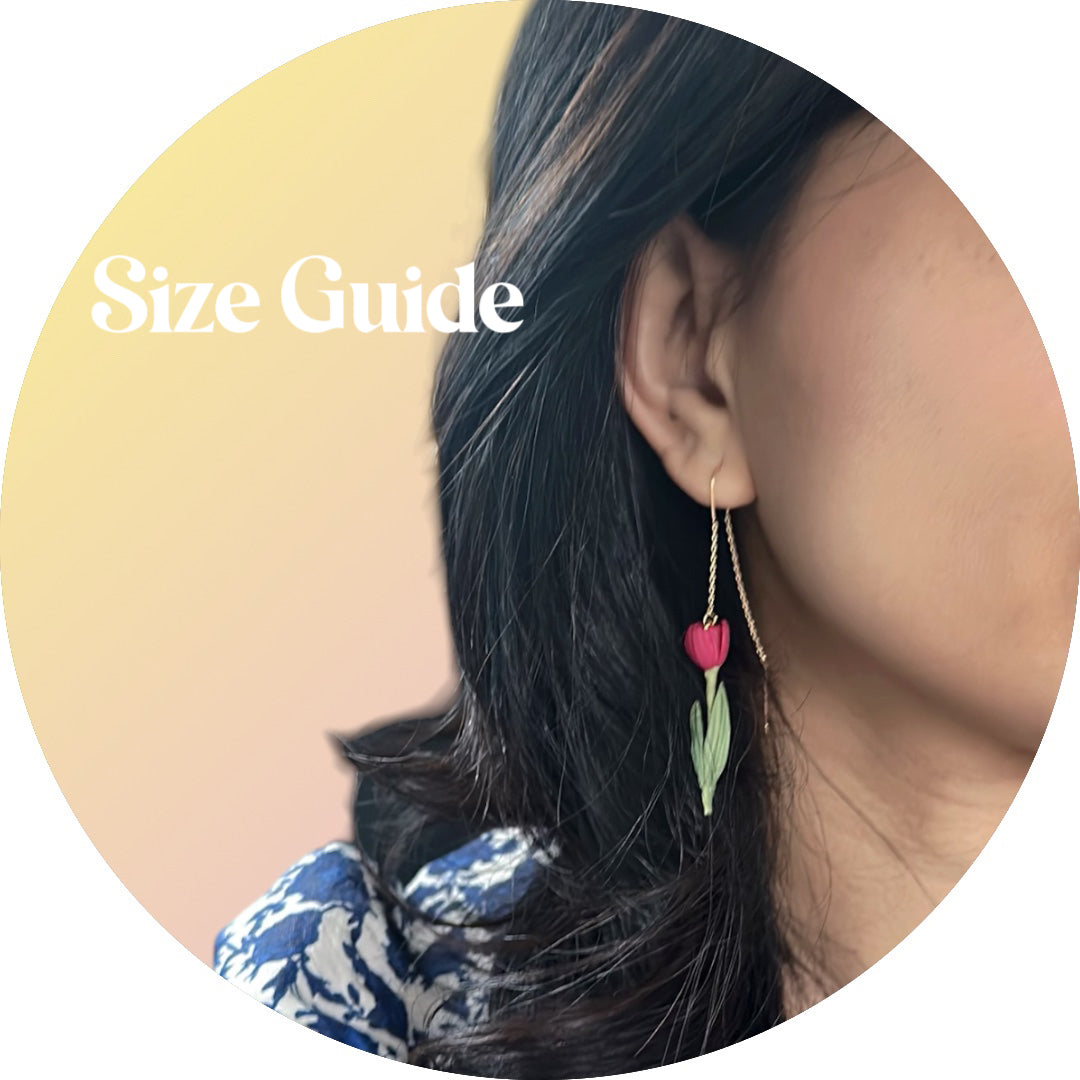 Purple Taupe Tulip Link Earrings
