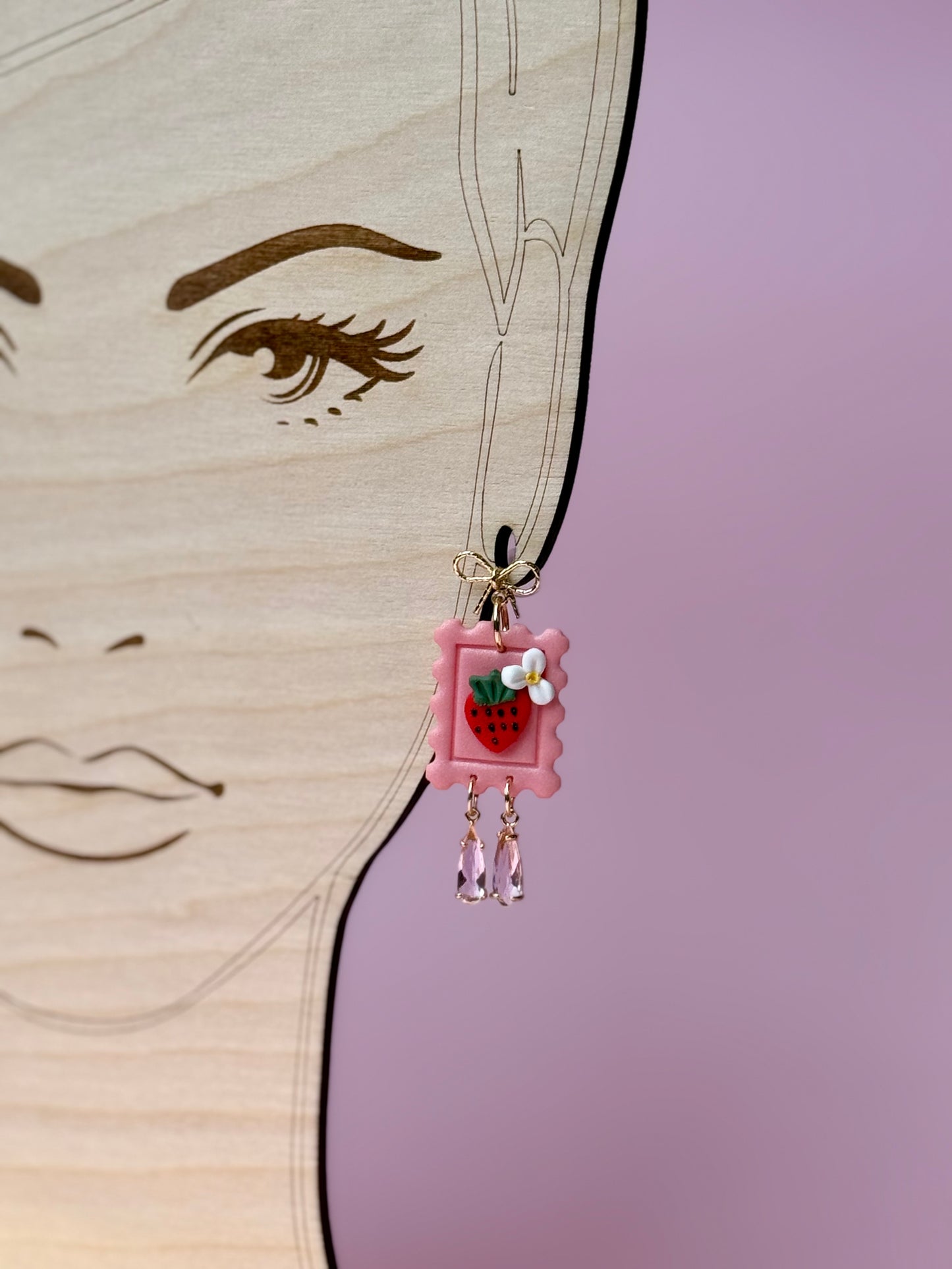 Strawberry Stamps Earrings