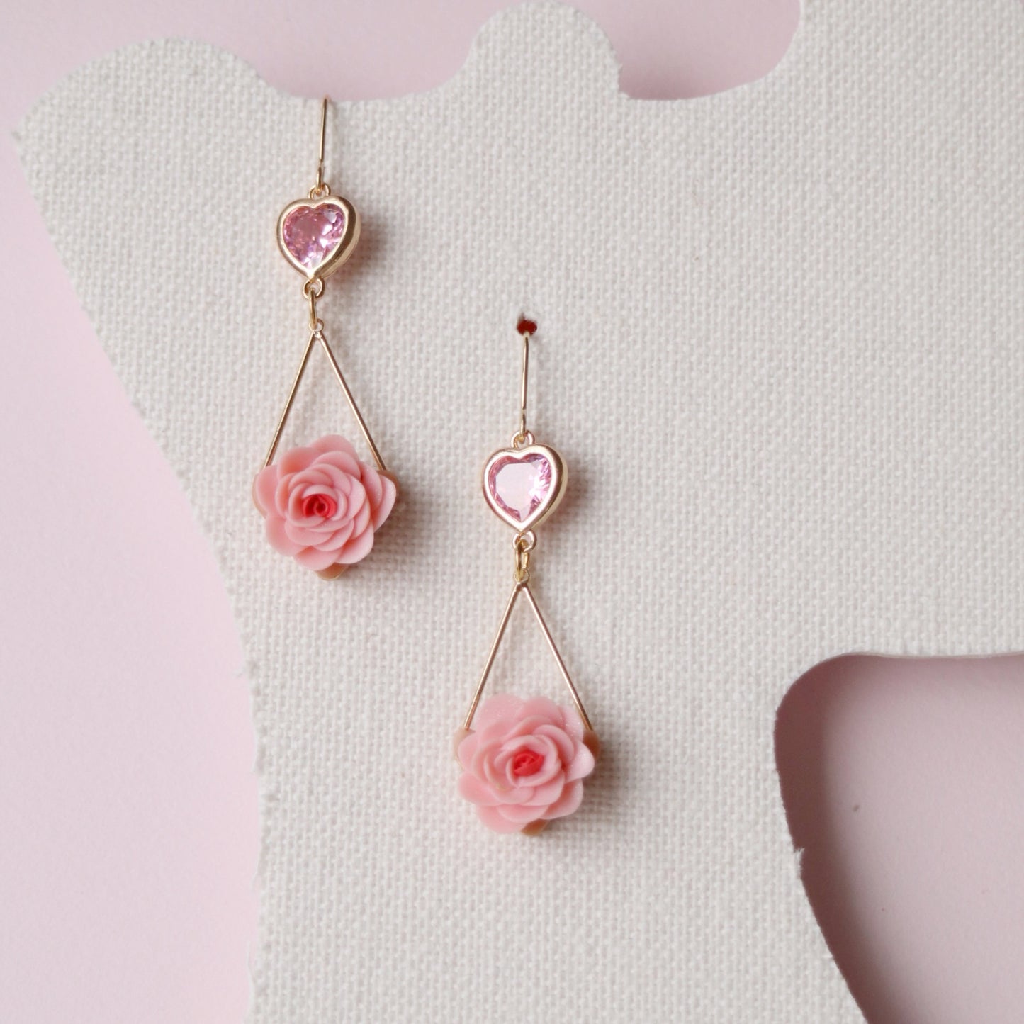 Pink Rose Mini Studs
