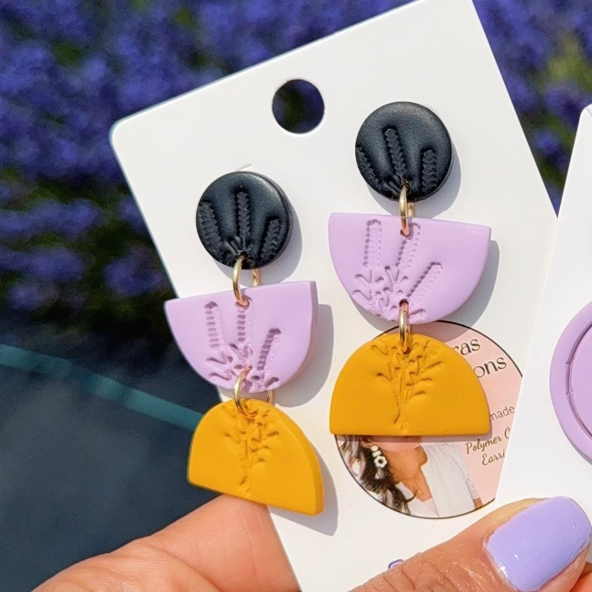 Lavender Geomatic Shapes Earrings