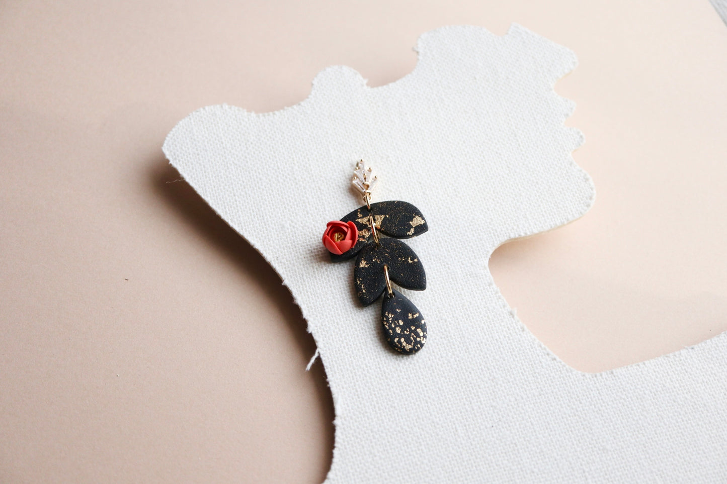 Midnight Rose Dream Leaf Earrings.