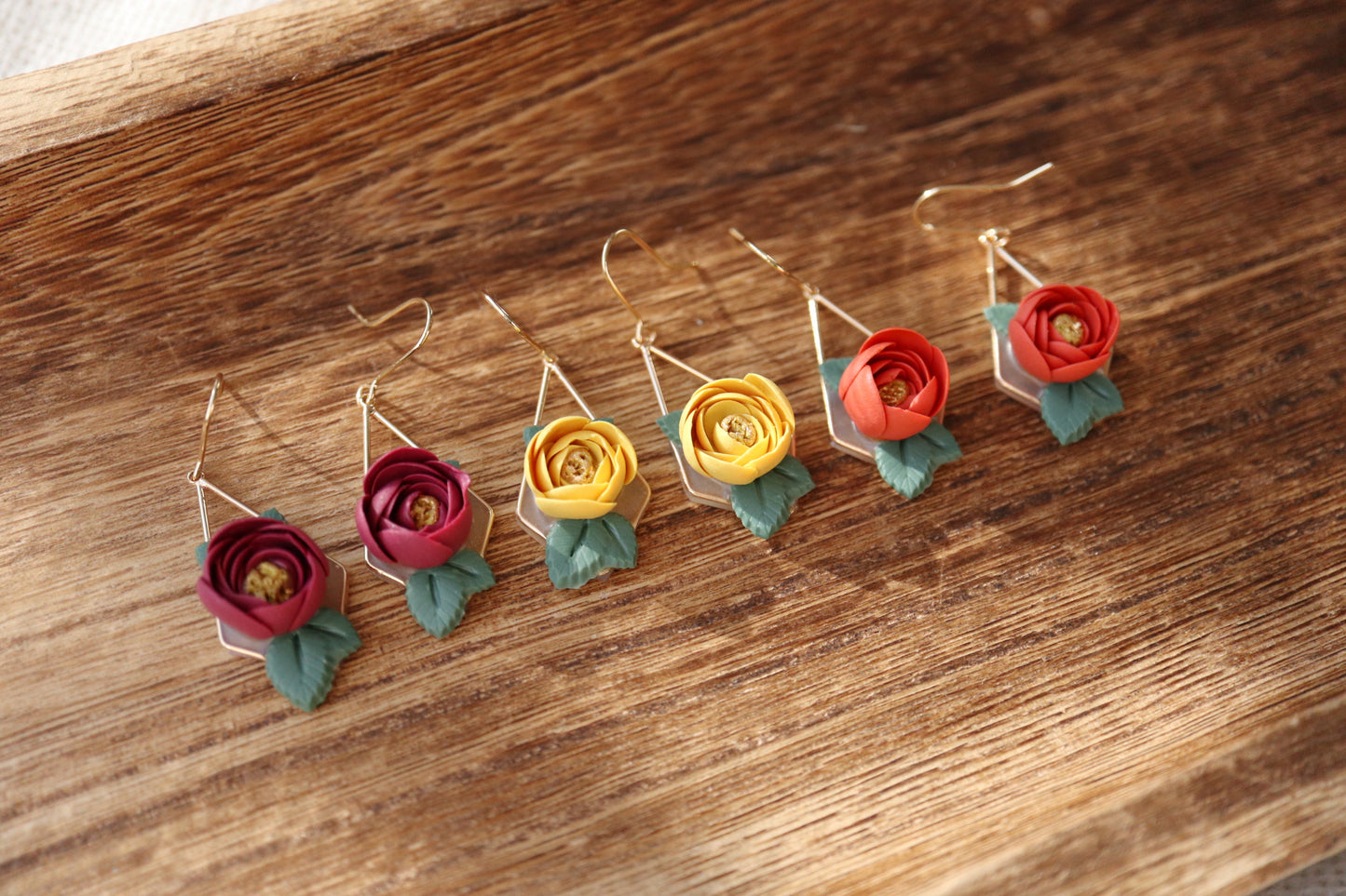 Single Rose Earrings.