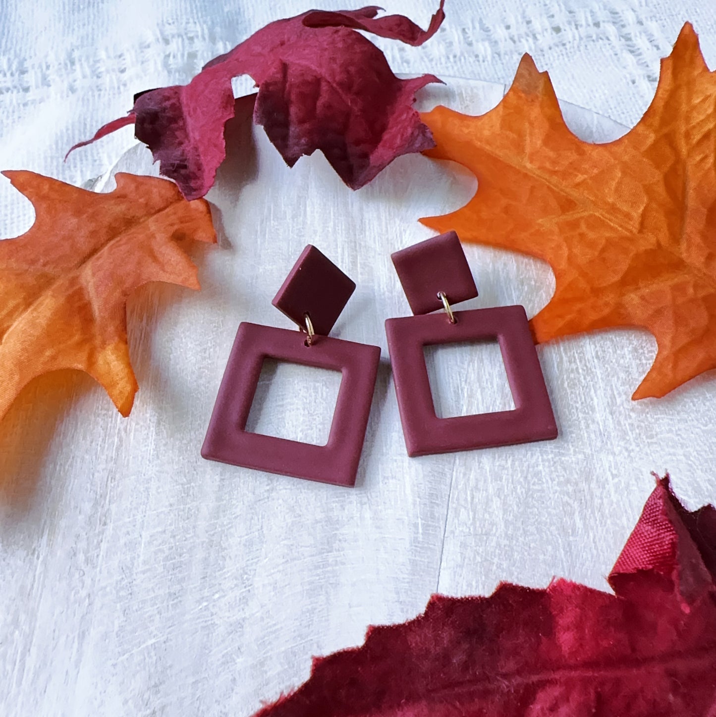 Orange & Burgundy Square.