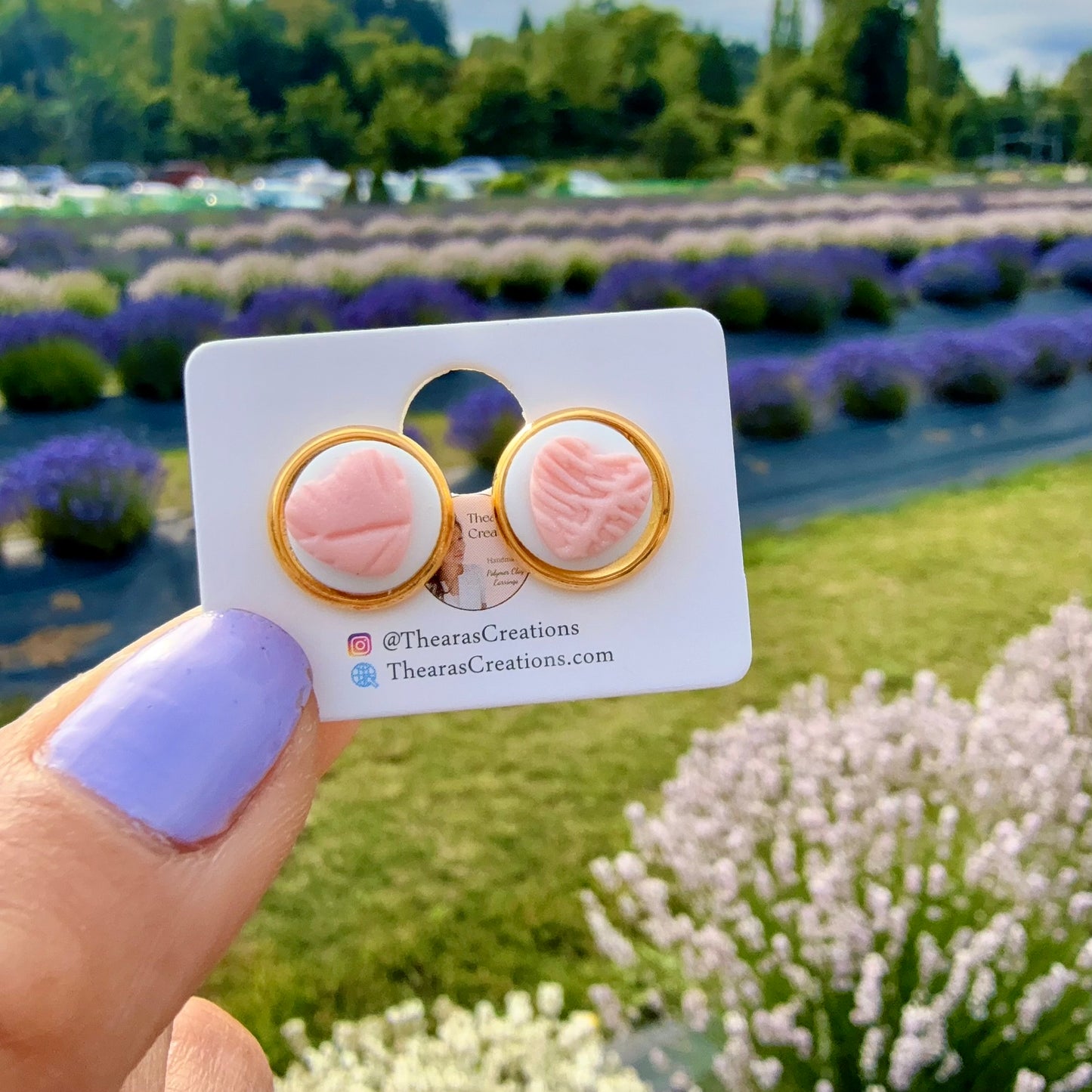 Little Circle Heart Peach Studs