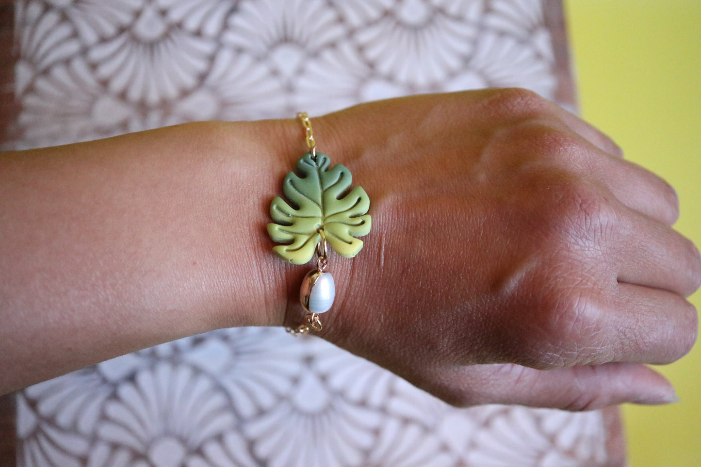 Monstera Earrings and Bracelets