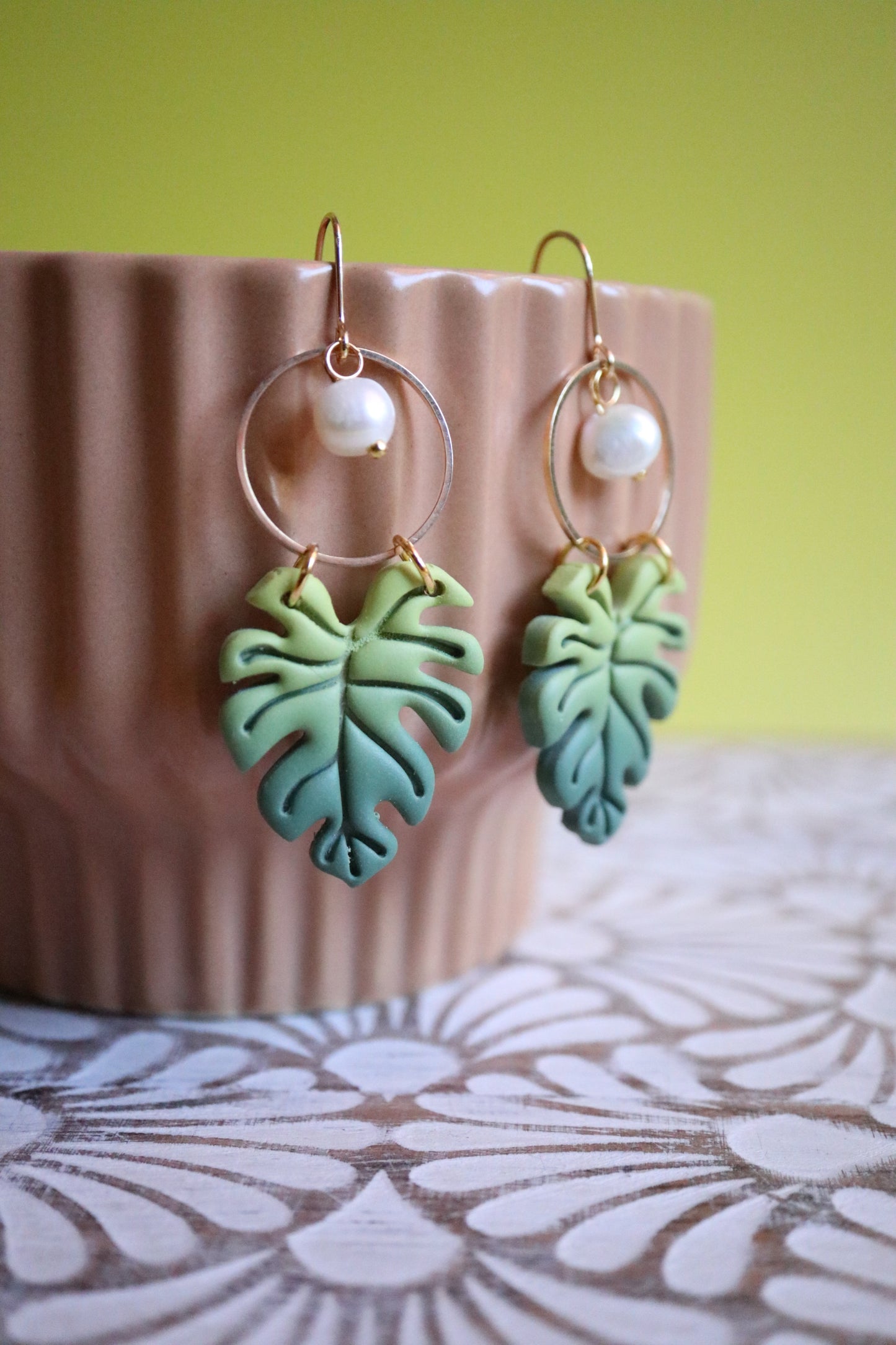 Monstera Earrings and Bracelets