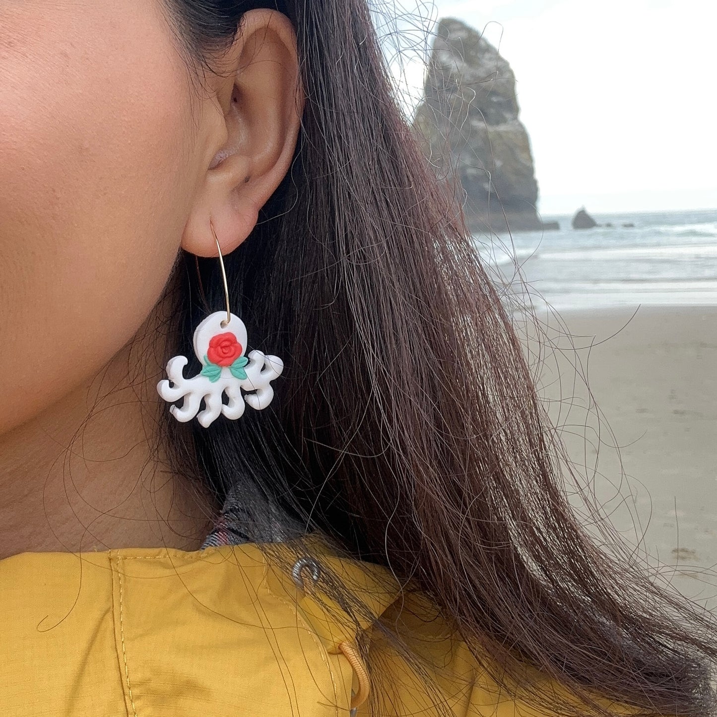 White Octopus 🐙 Hoops *Last Pair*