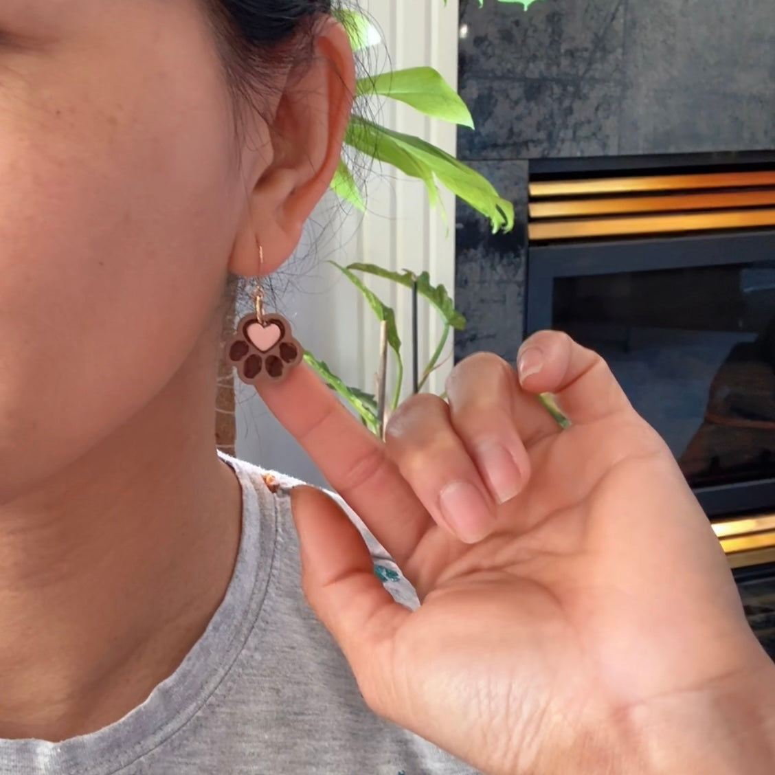 Dog Paws Hair Claw and Earrings