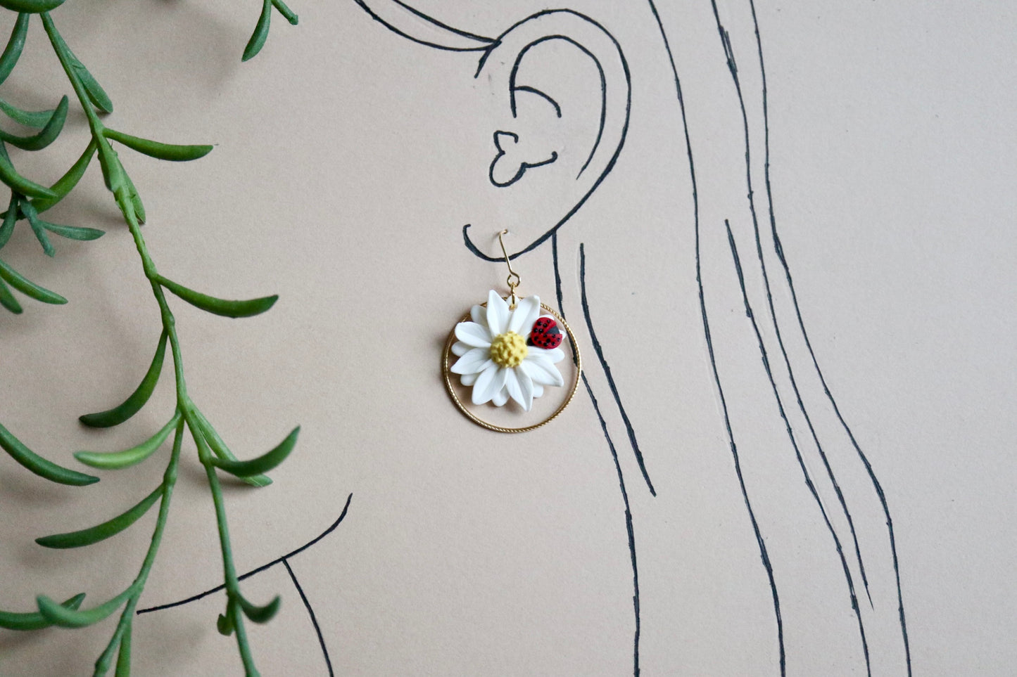 White Daisy w/ Lady Bug