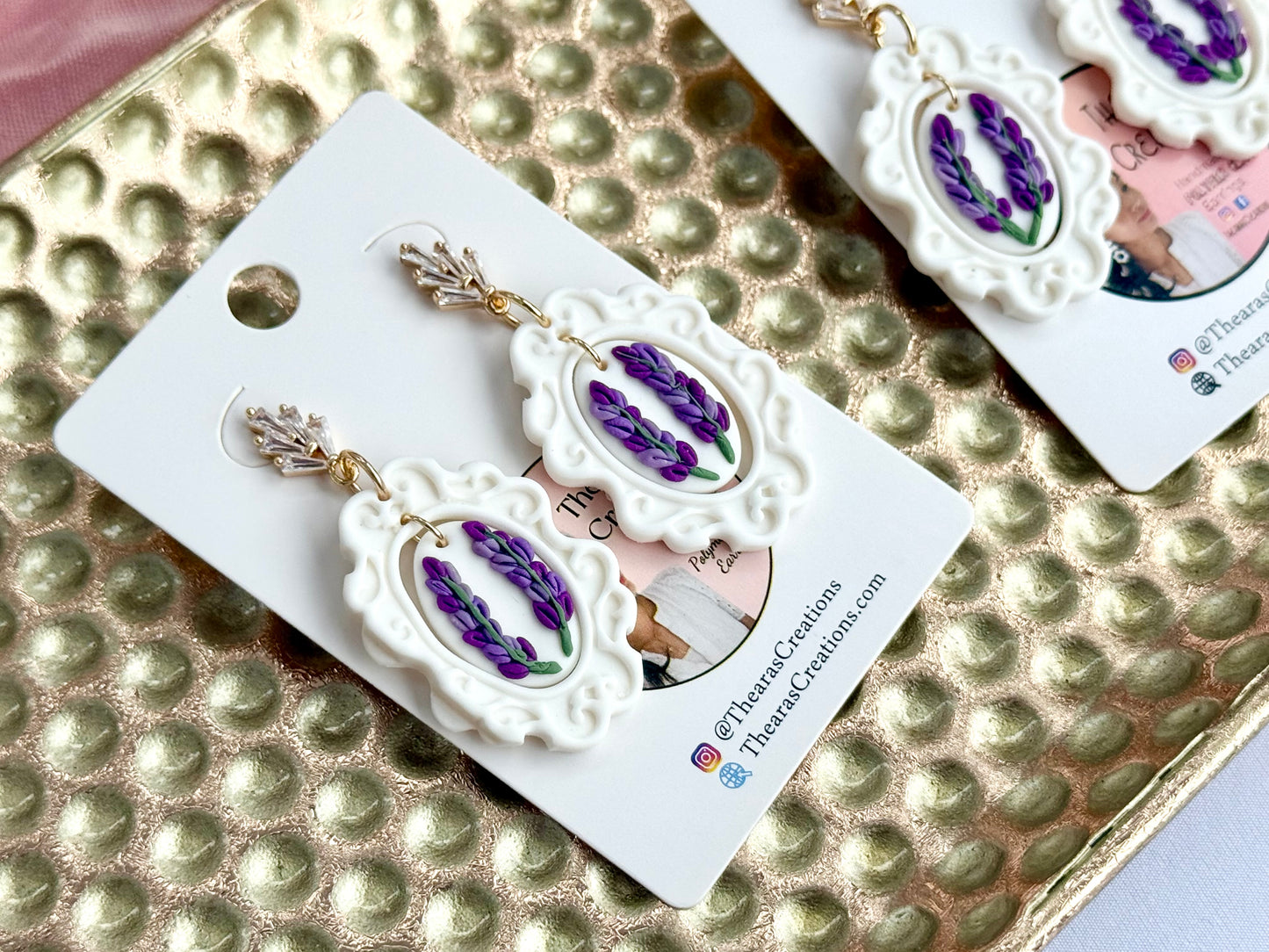 Lavender Frame Earrings