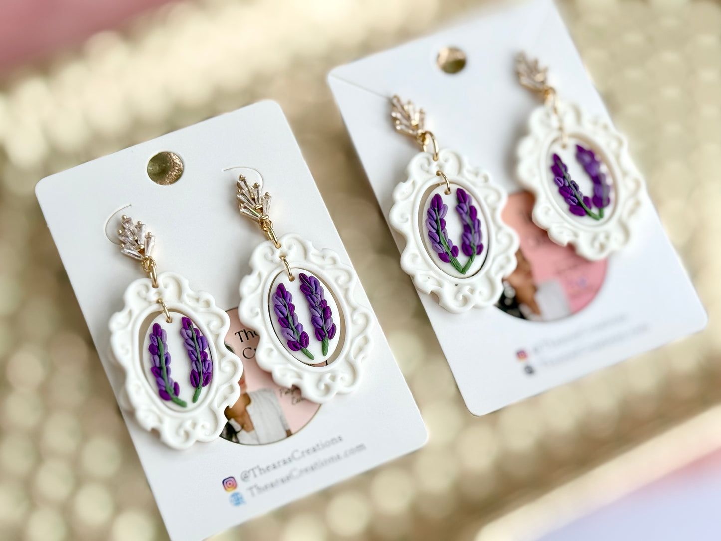 Lavender Frame Earrings