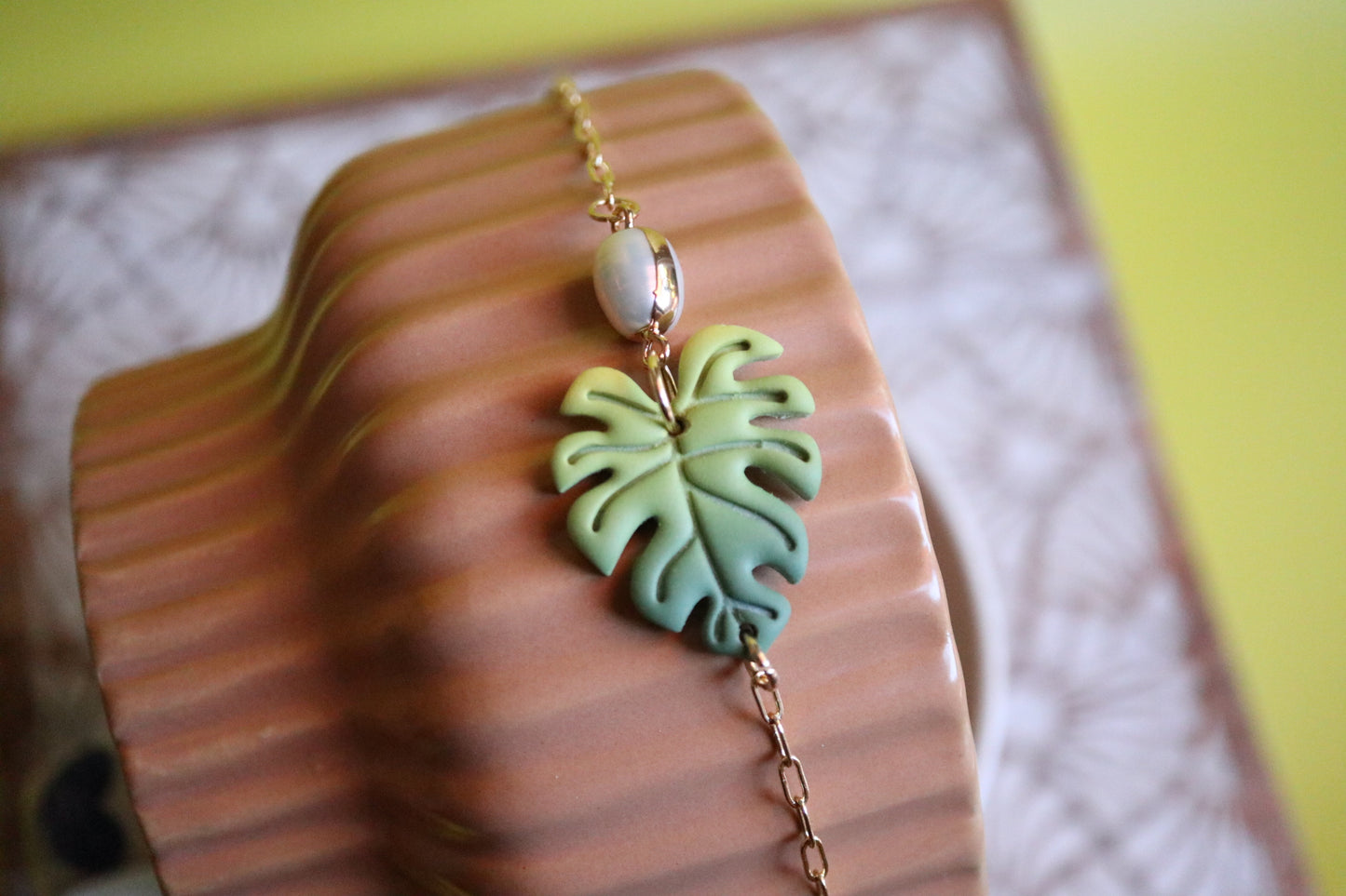 Monstera Earrings and Bracelets