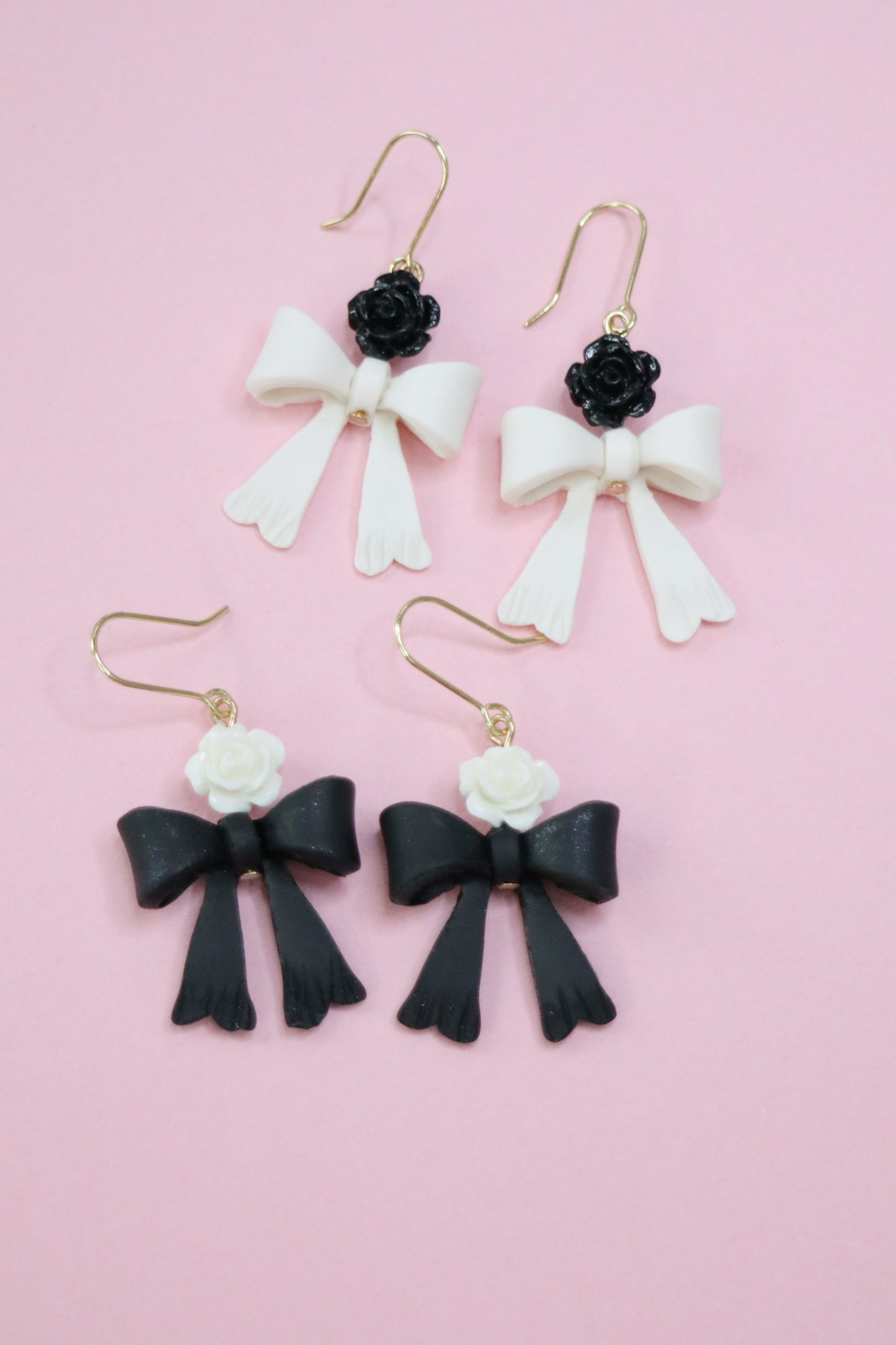 Black and White Bows Roses *Last Pair*