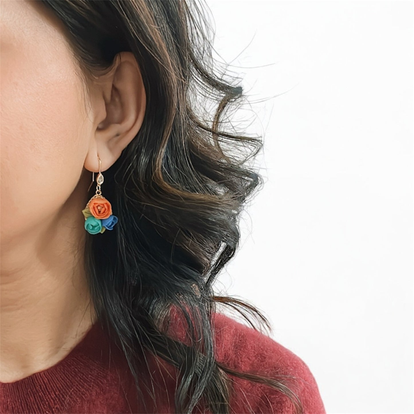 Vintage Vibrant Rose Dangles
