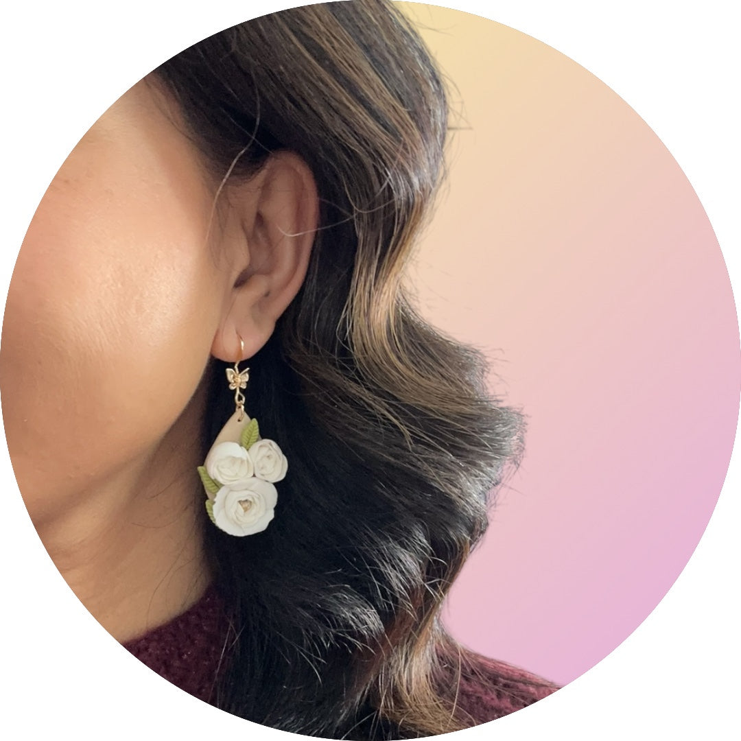 English White Rose Dangles.
