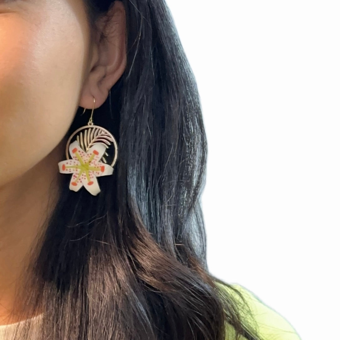 Lilies bouquet earrings