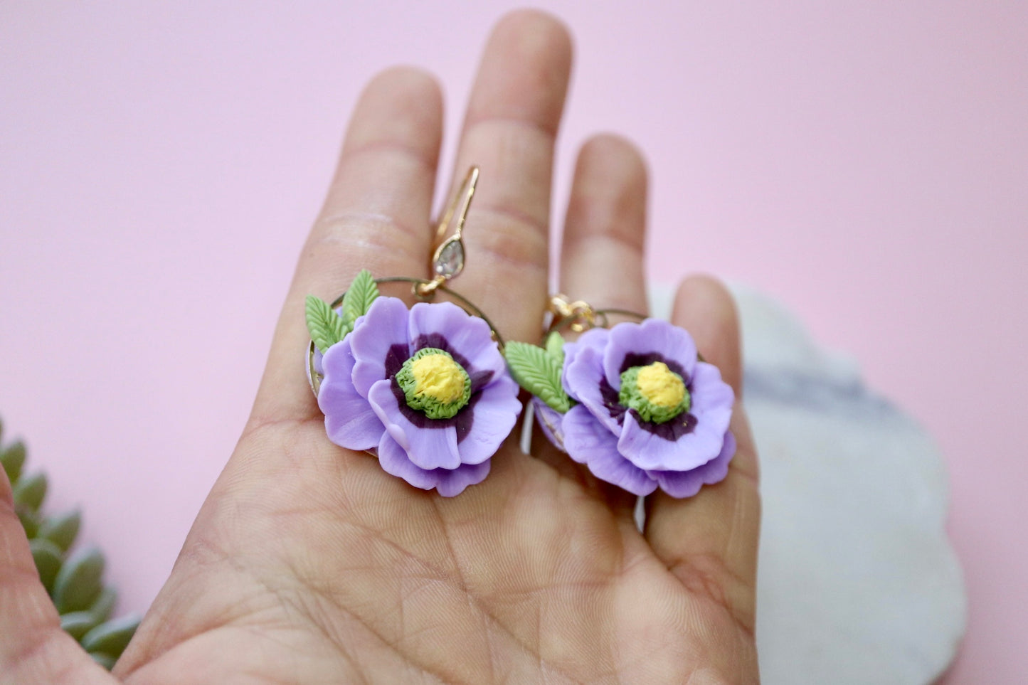 Purple Poppy Earrings