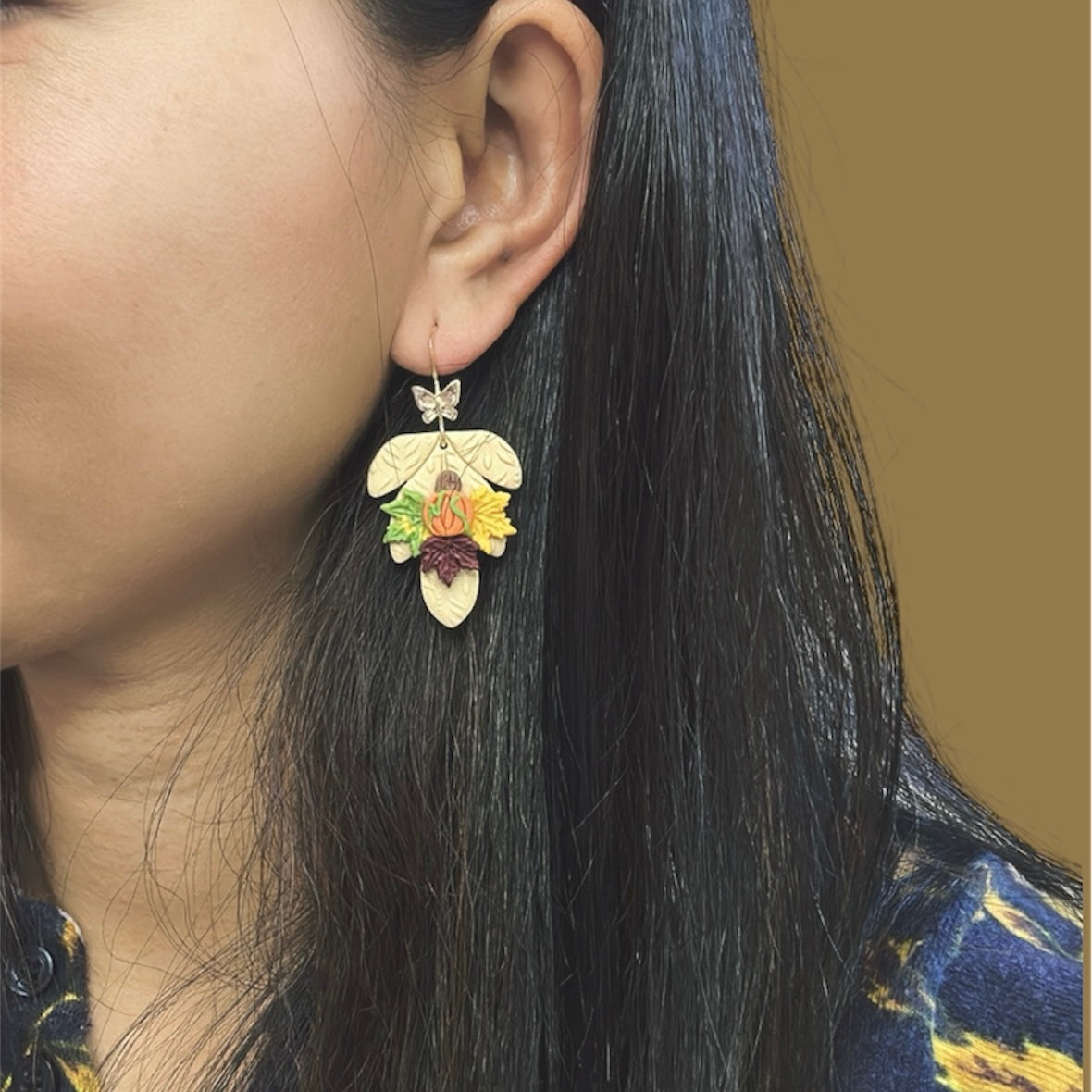 Sahara Pumpkin Fall Earrings.