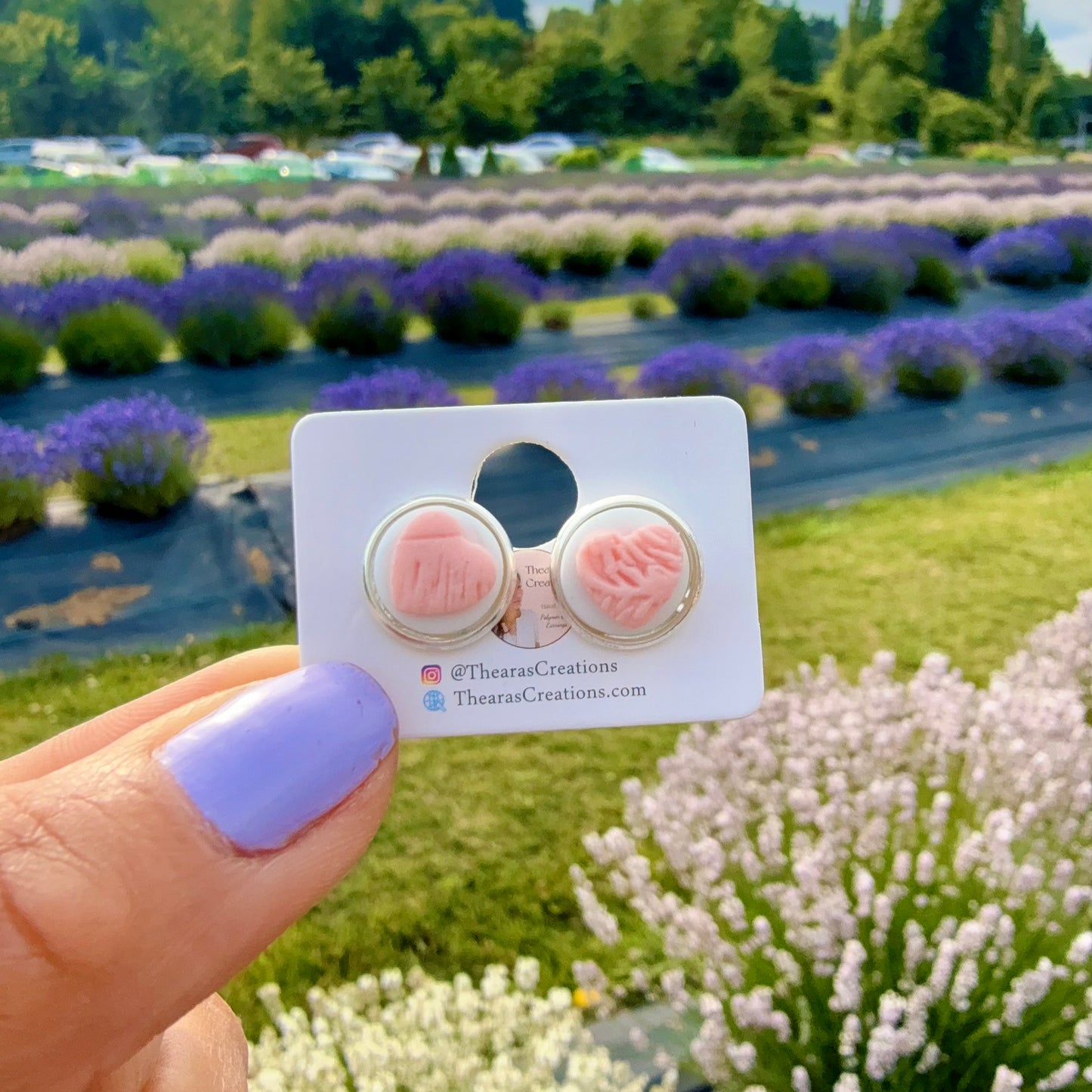 Little Circle Heart Peach Studs