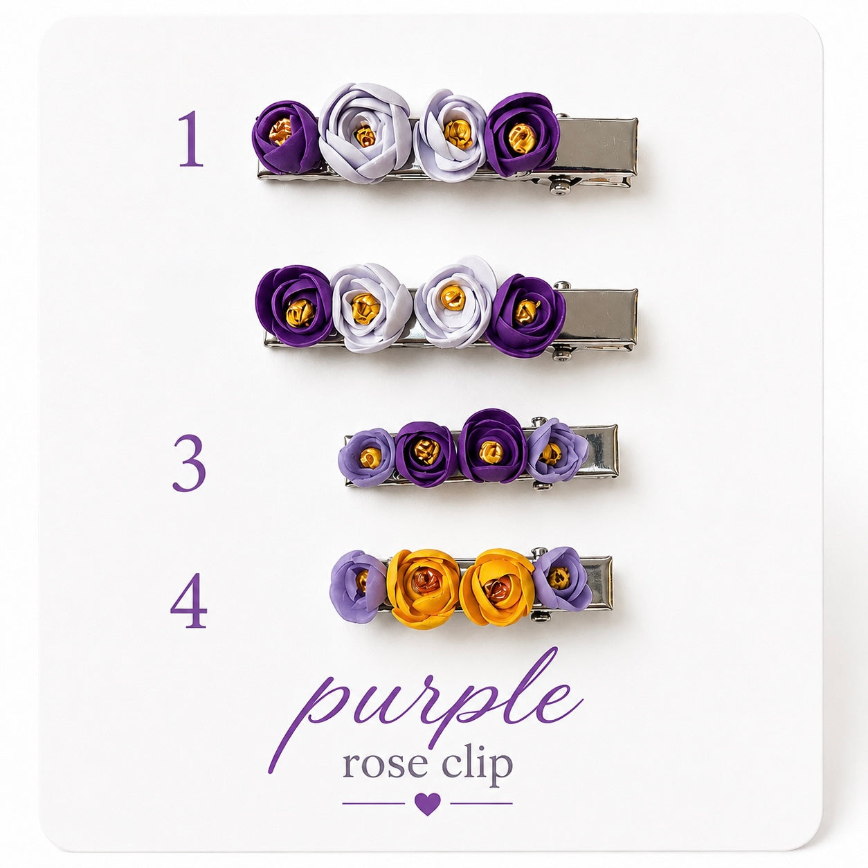 Purple Rose Girl Hair Clip
