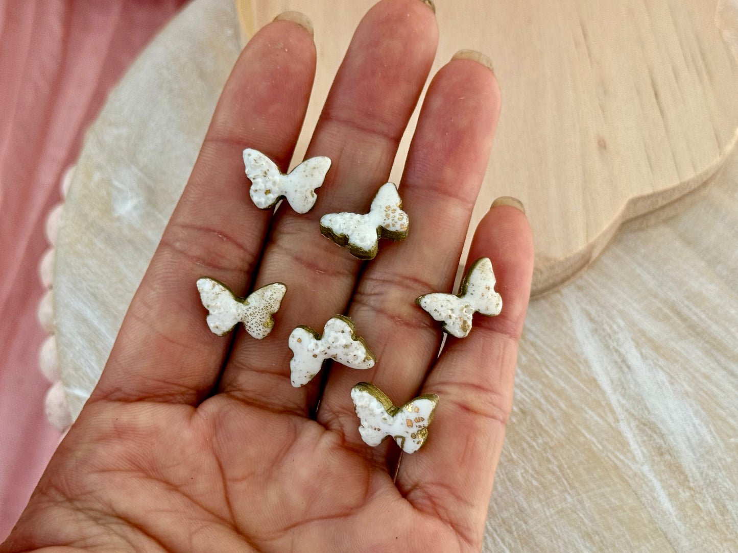 White & Gold Butterfly 🦋 Studs