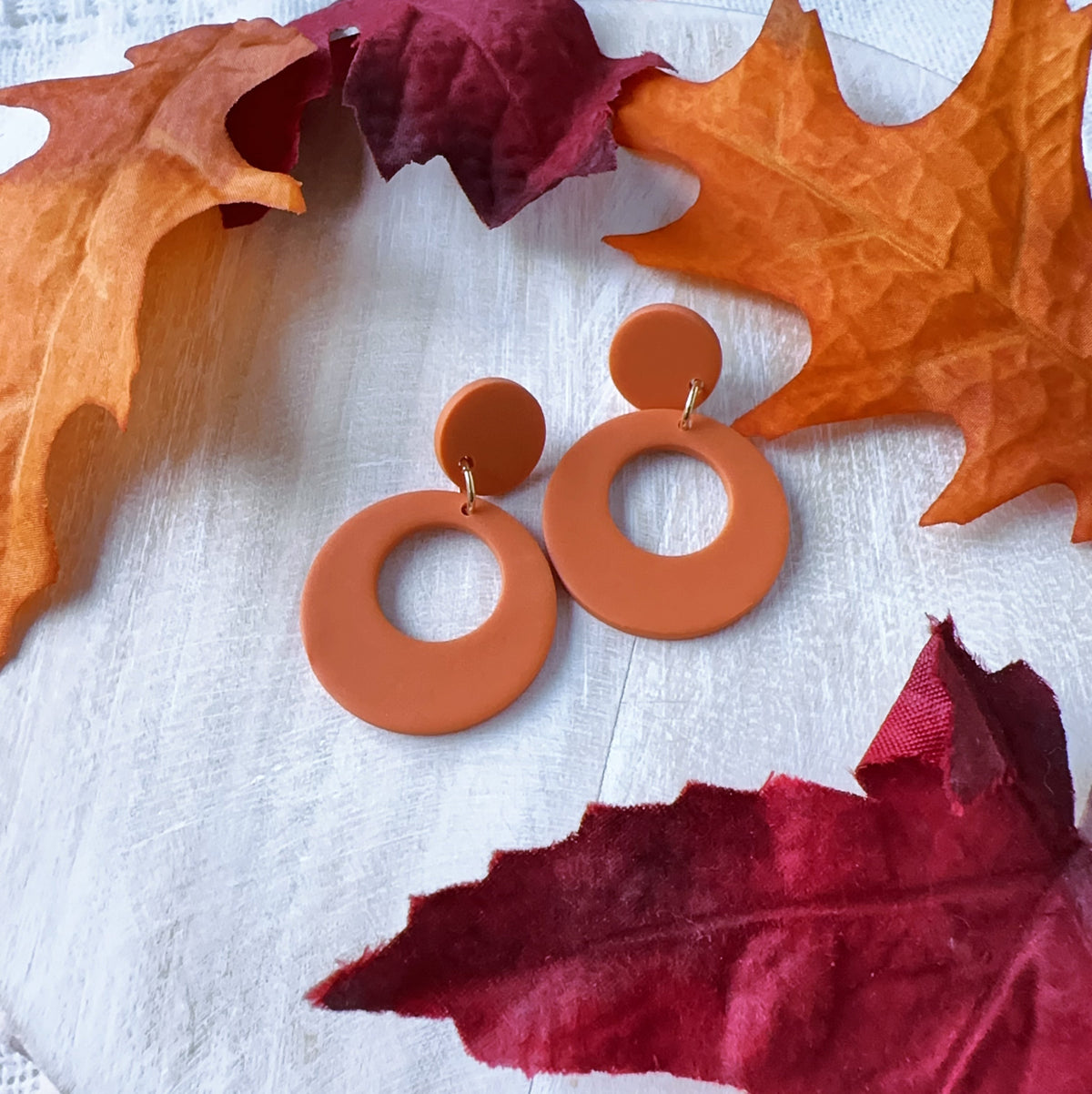 Fall Donut Circle Earrings
