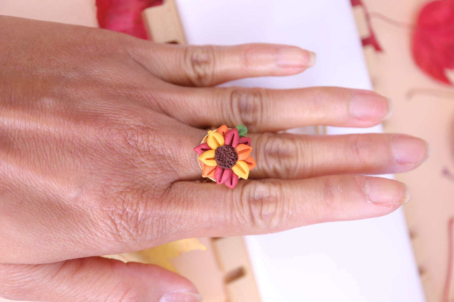 Fall Sunflower 🌻 Earrings, Ring, Bracelet, Hair Clip