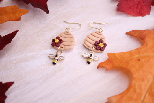 Fall Bee 🐝Hive Earrings