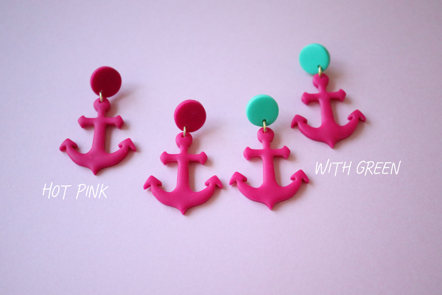 Hot pink Anchor Earrings