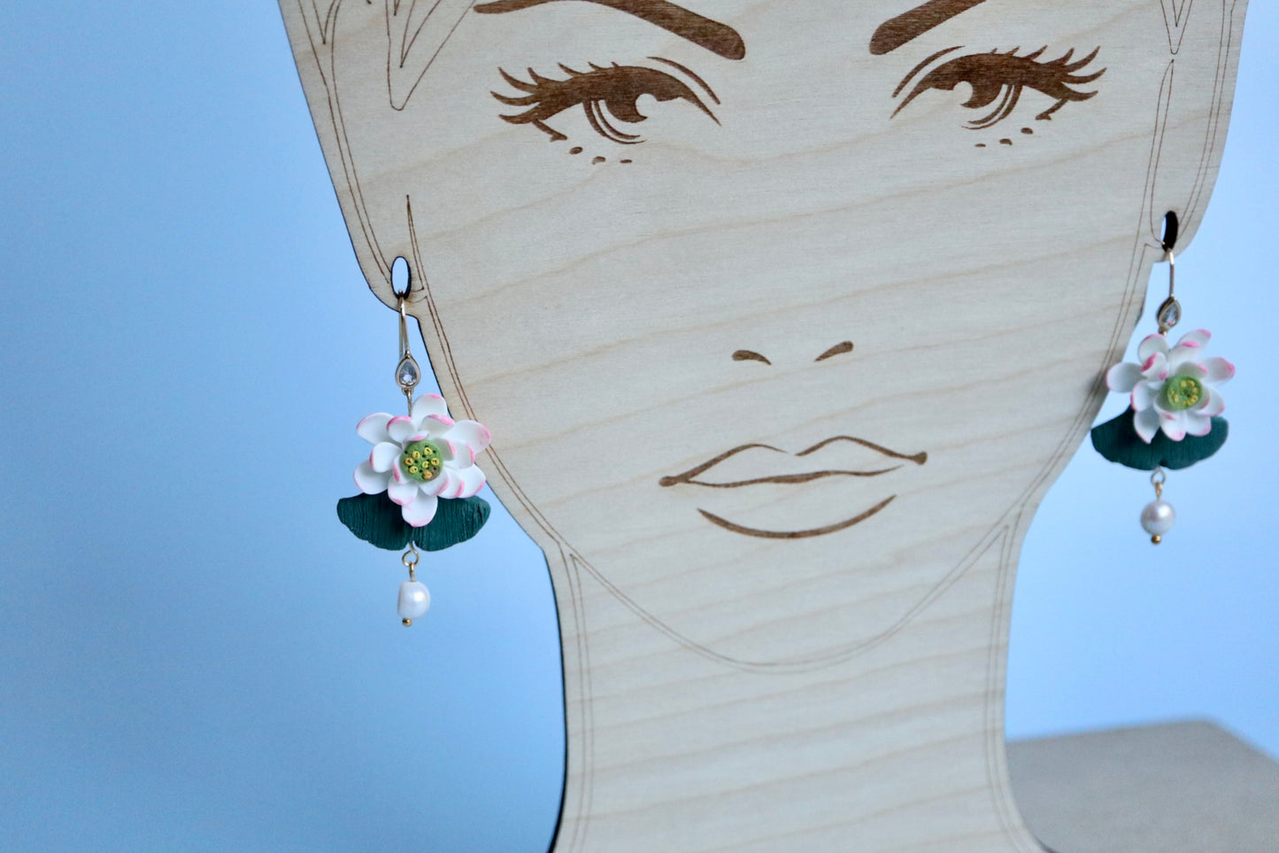 Lotus and Pearl Earrings