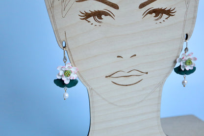 Lotus and Pearl Earrings