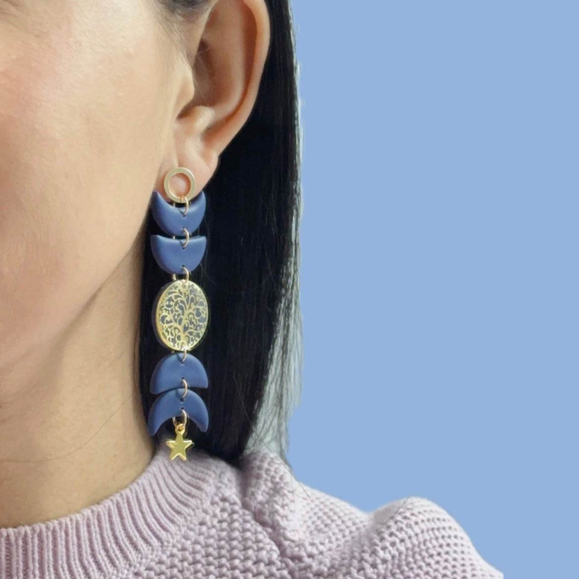 Bella moon phases earrings