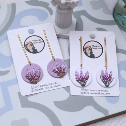 Lavender Circle Dangles Earrings