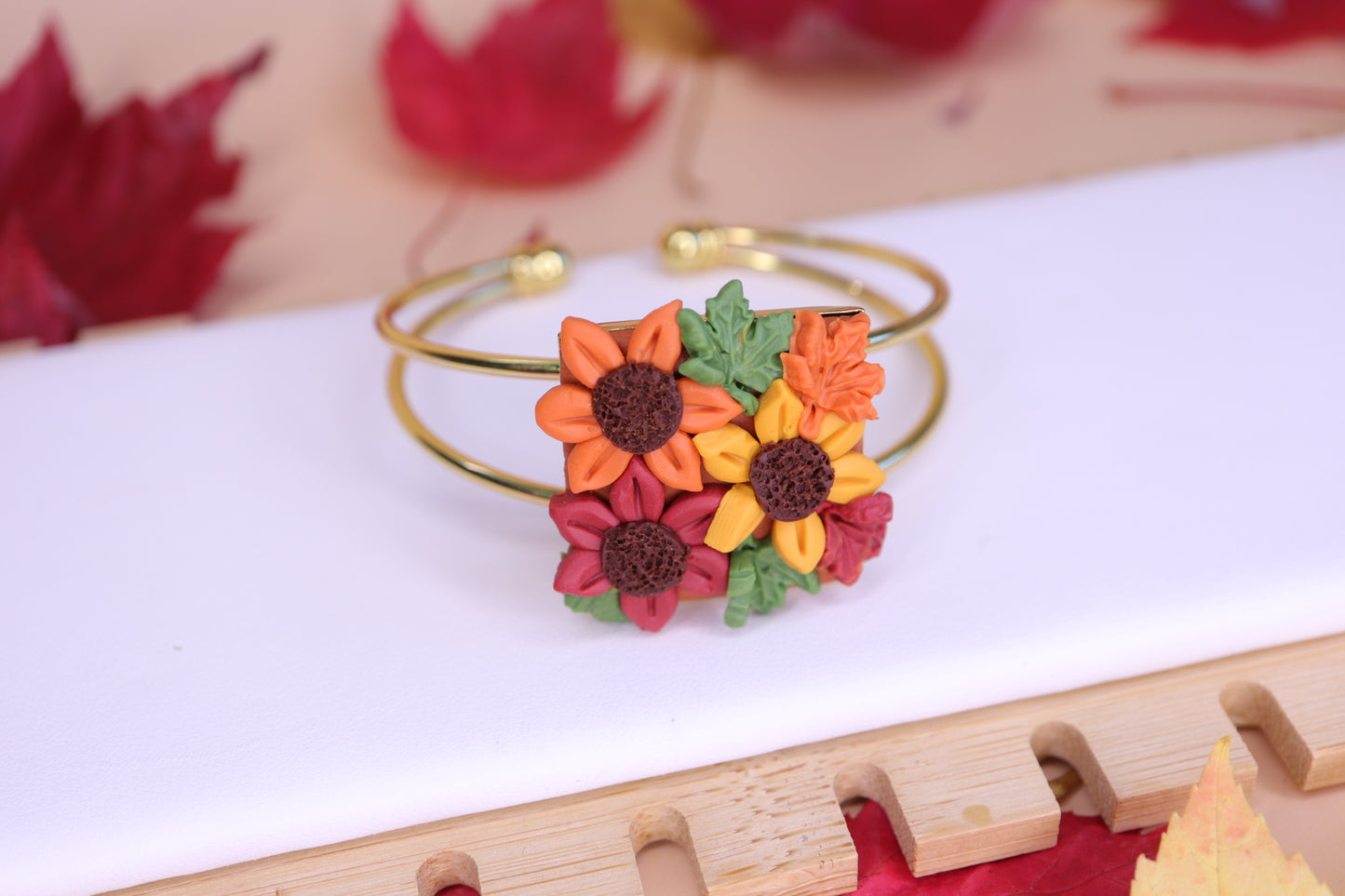 Fall Sunflower 🌻 Earrings, Ring, Bracelet, Hair Clip