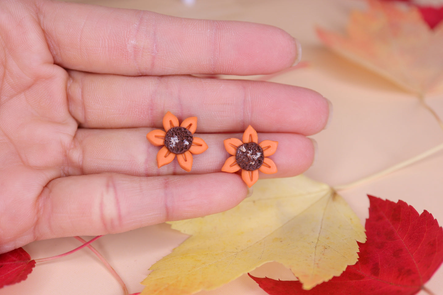 Fall Studs Sunflower Trio Colors