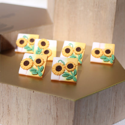 Sunflower Yellow Canvas Studs.