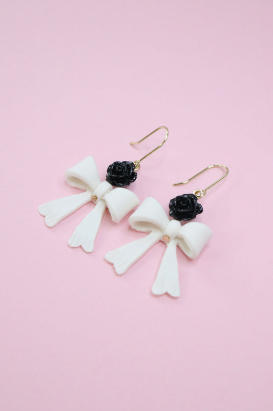 Black and White Bows Roses *Last Pair*