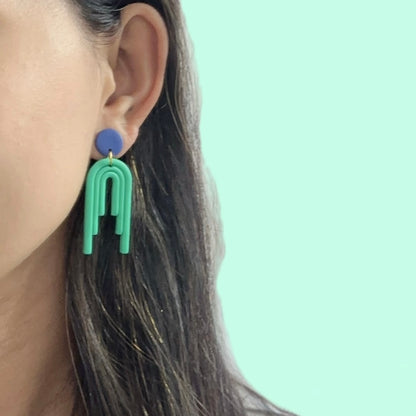 Casandra Green Arch Earrings