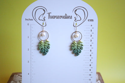 Monstera Earrings and Bracelets