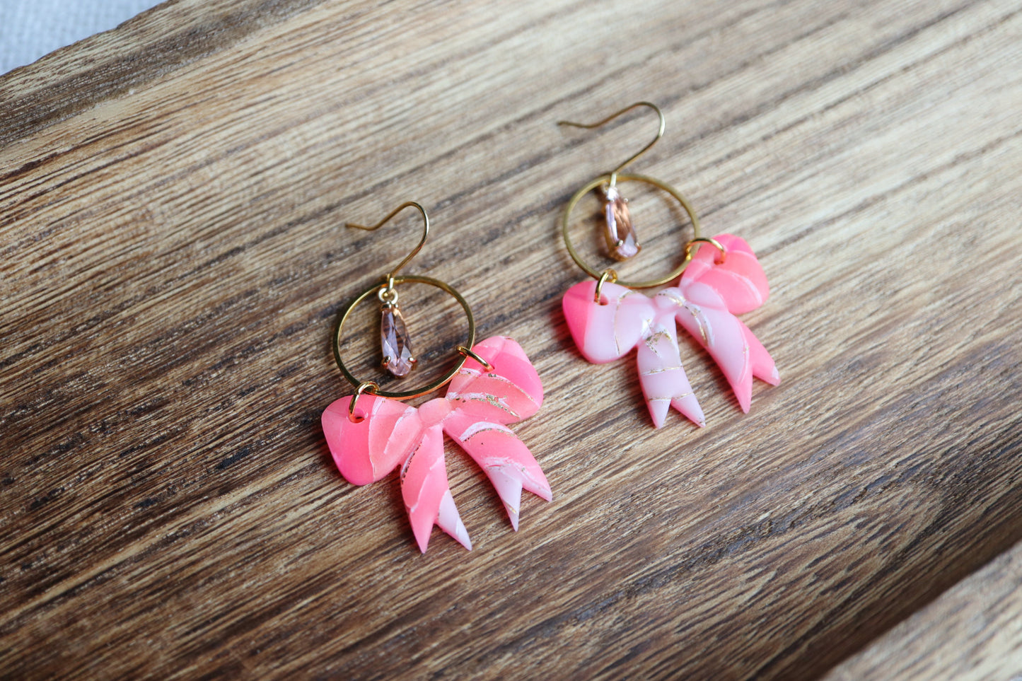 Persian Pink Bow Earrings