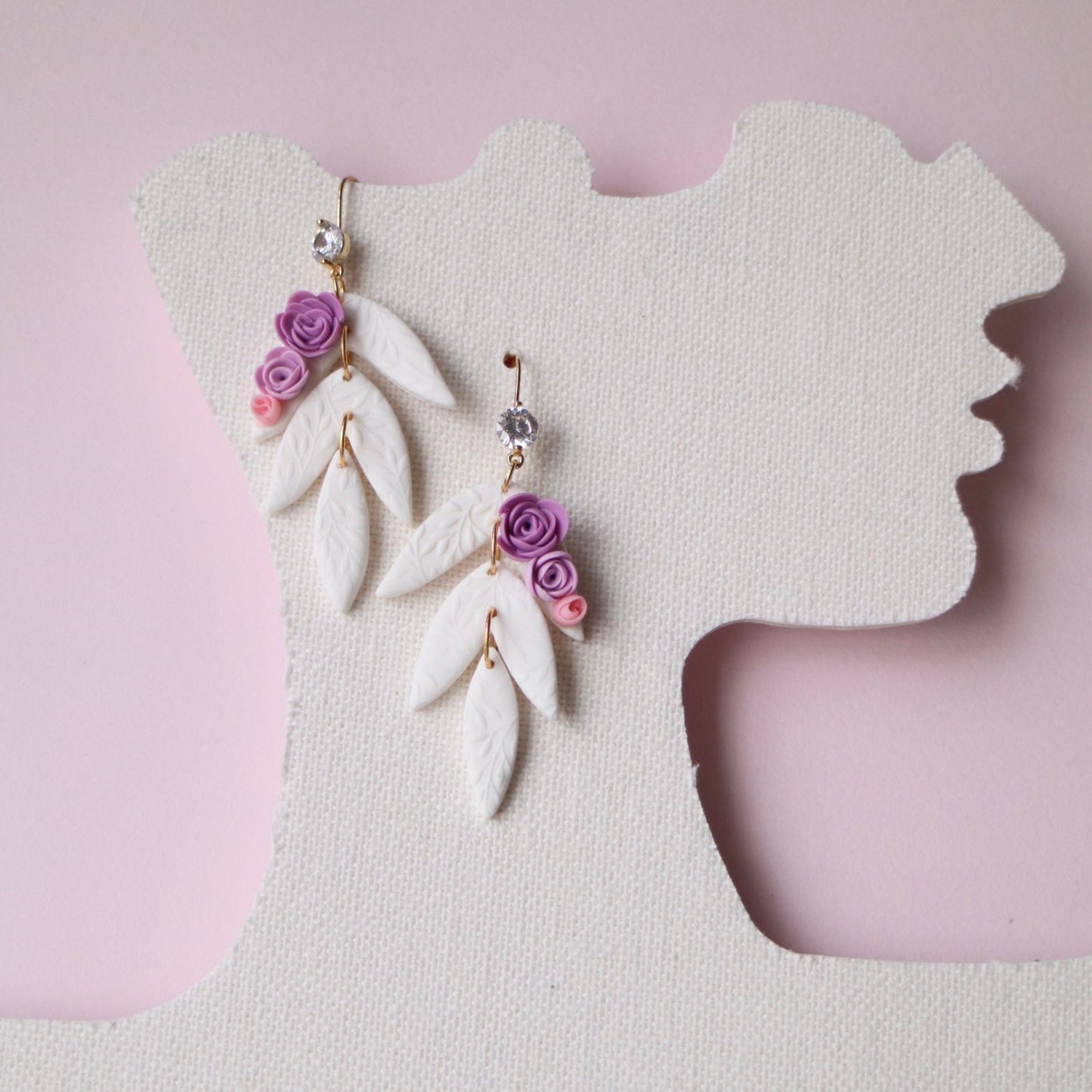 Rose Polymer Clay Earrings