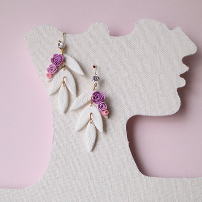 Rose Polymer Clay Earrings