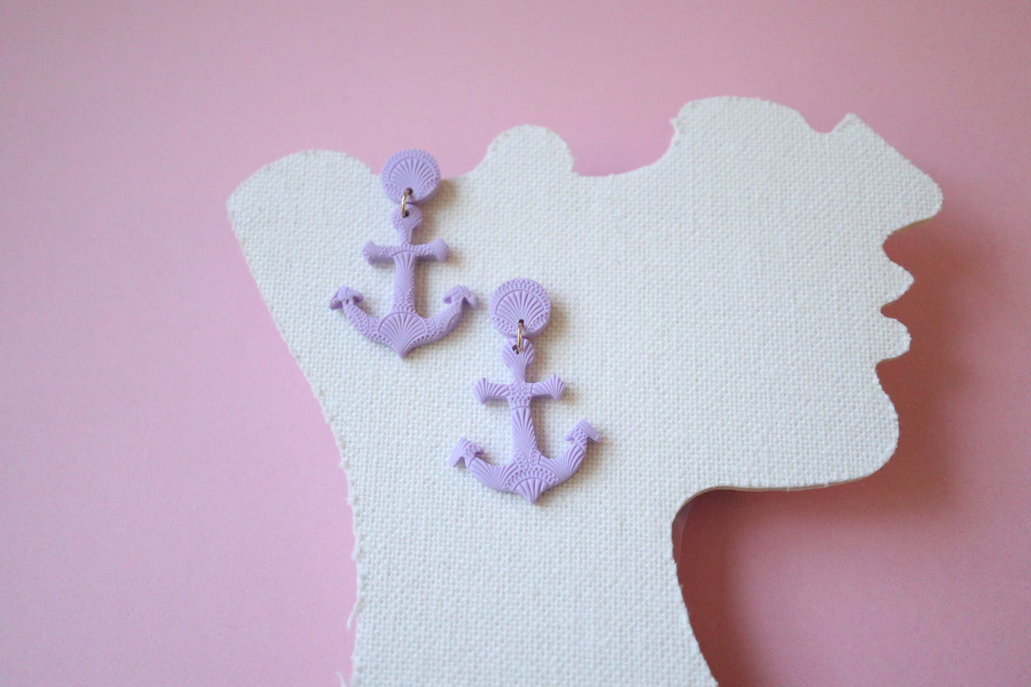 Purple Anchor Earrings