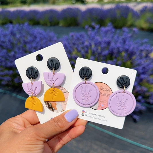 Lavender Geomatic Shapes Earrings