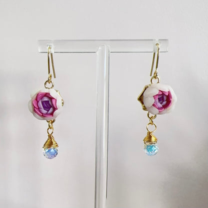 Peonies with Krystal earrings