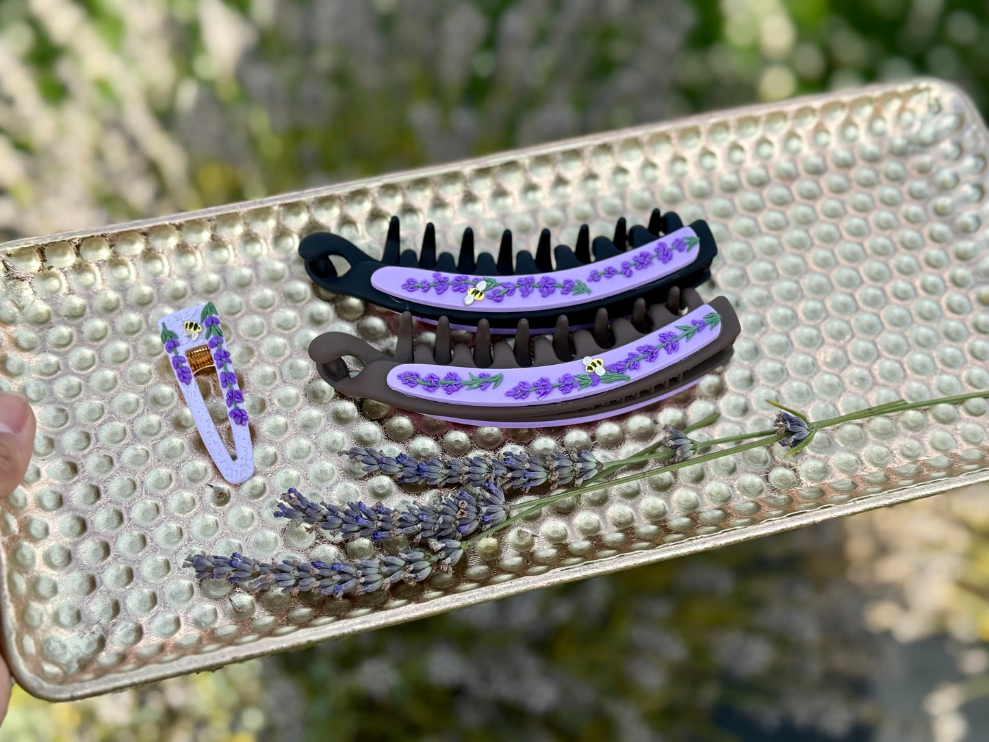 Lavender Banana Hair Clip