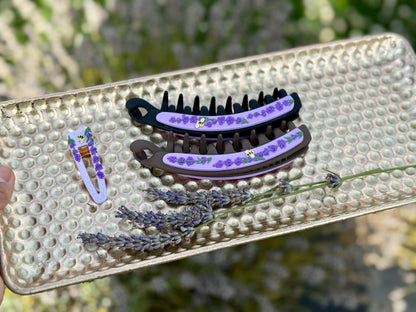 Lavender Banana Hair Clip