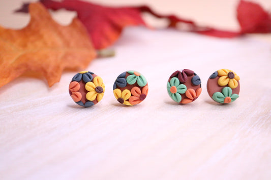 Small Fall Flower Studs