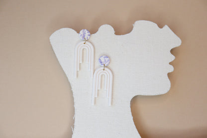 Casandra White and lavender Earrings