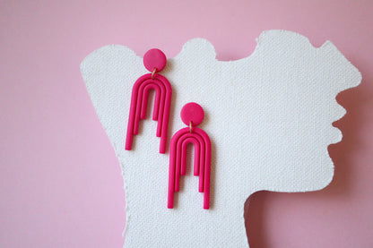 Casandra Hot Pink Arch Earrings